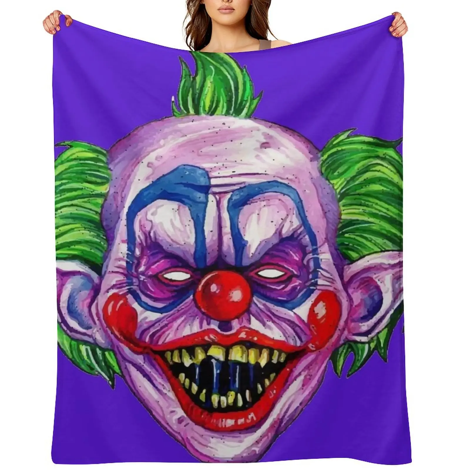 

Shorty The Killer Clown Representation Throw Blanket Flannel Fabric Softest Decoratives Blankets For Bed Blankets