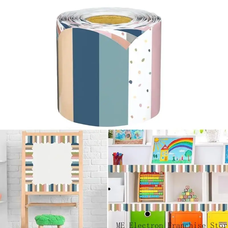 T5EA 15.2m 화려한 게시판 테두리 트림 접착식 게시판 경계 국경 스티커 게시판 장식