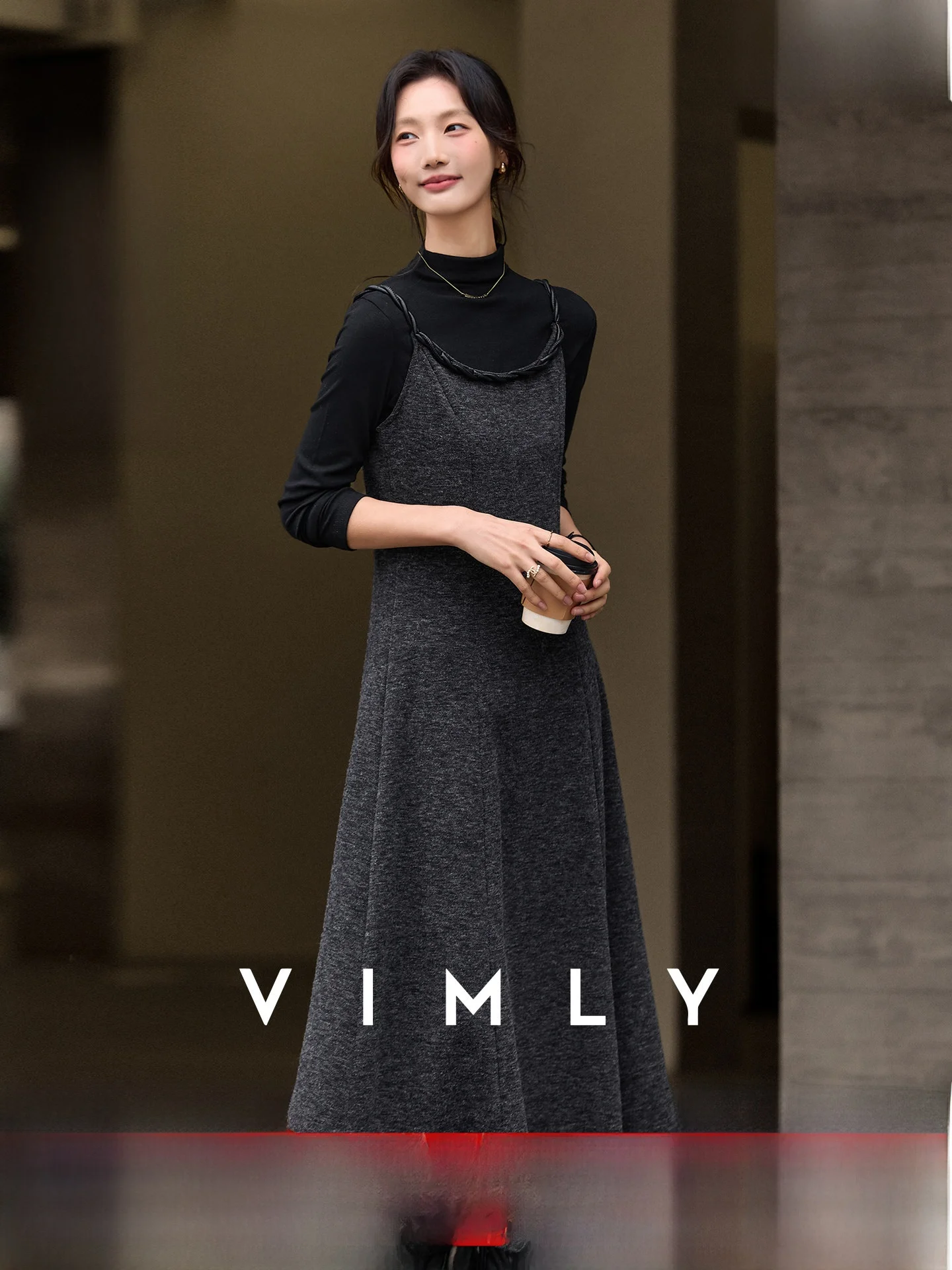 

Vimly Vintage High Ne Long Sve Dr Set Autumn Winter Women's Base Layer Top And Long Skirt Two Piece Suit Faionable ...