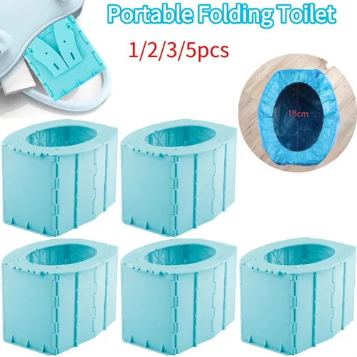 Cómoda de inodoro plegable portátil para acampar en coche, cubo de viaje, campamento, senderismo, viajes de larga distancia, suministros al aire libre