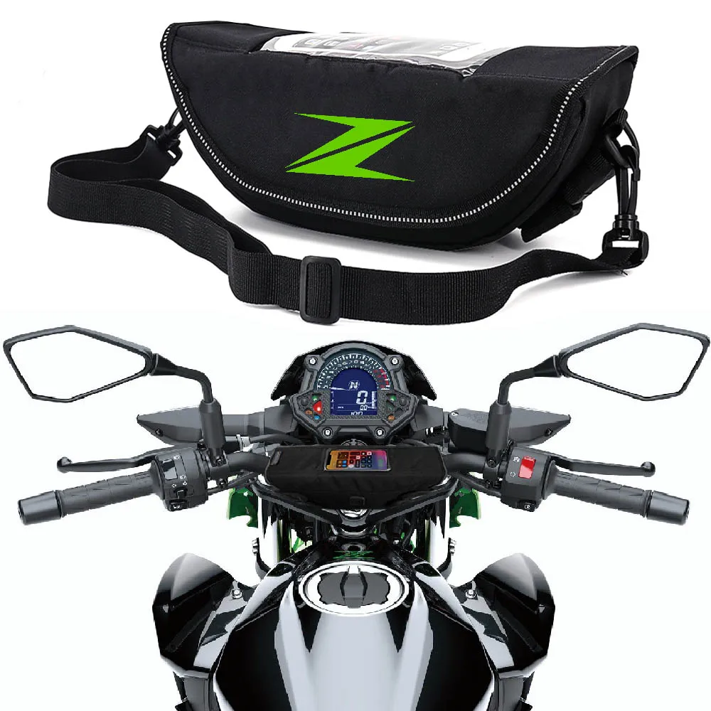 For Kawasaki z800 z250 z250sl z400 z900rs Motorcycle accessory handle waterproof bag storage travel kitmobi Handlebar bag