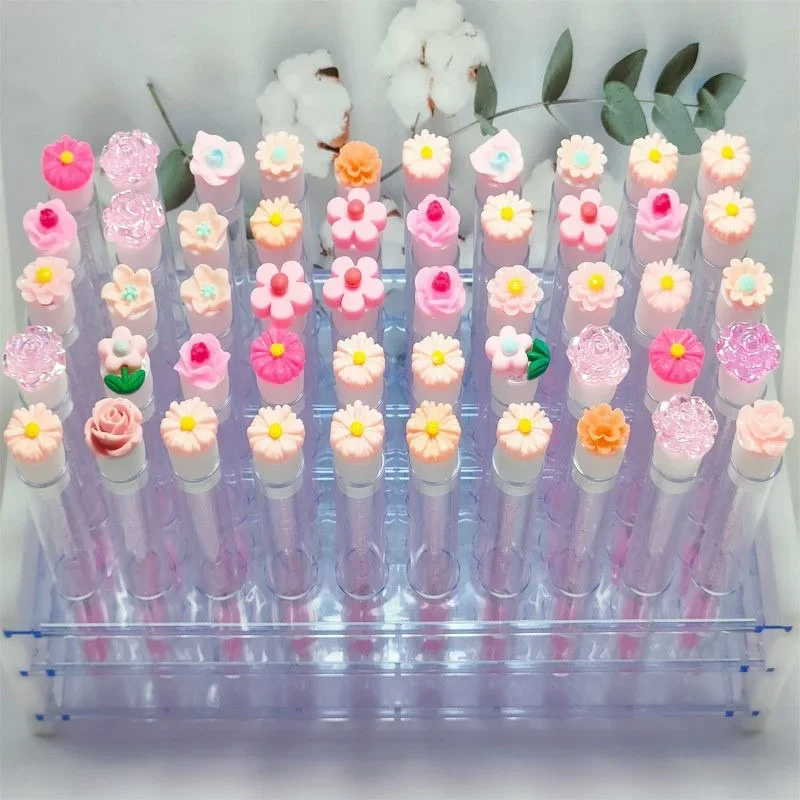 Flower Tube Wimpernbürsten-Set, wiederverwendbare Mascara-Bürste mit Kristallflasche, staubdichte Aufbewahrungsröhrchen für Wimpern- und Augenbrauenbürsten zum Aufbewahren von Make-up – Detail 5