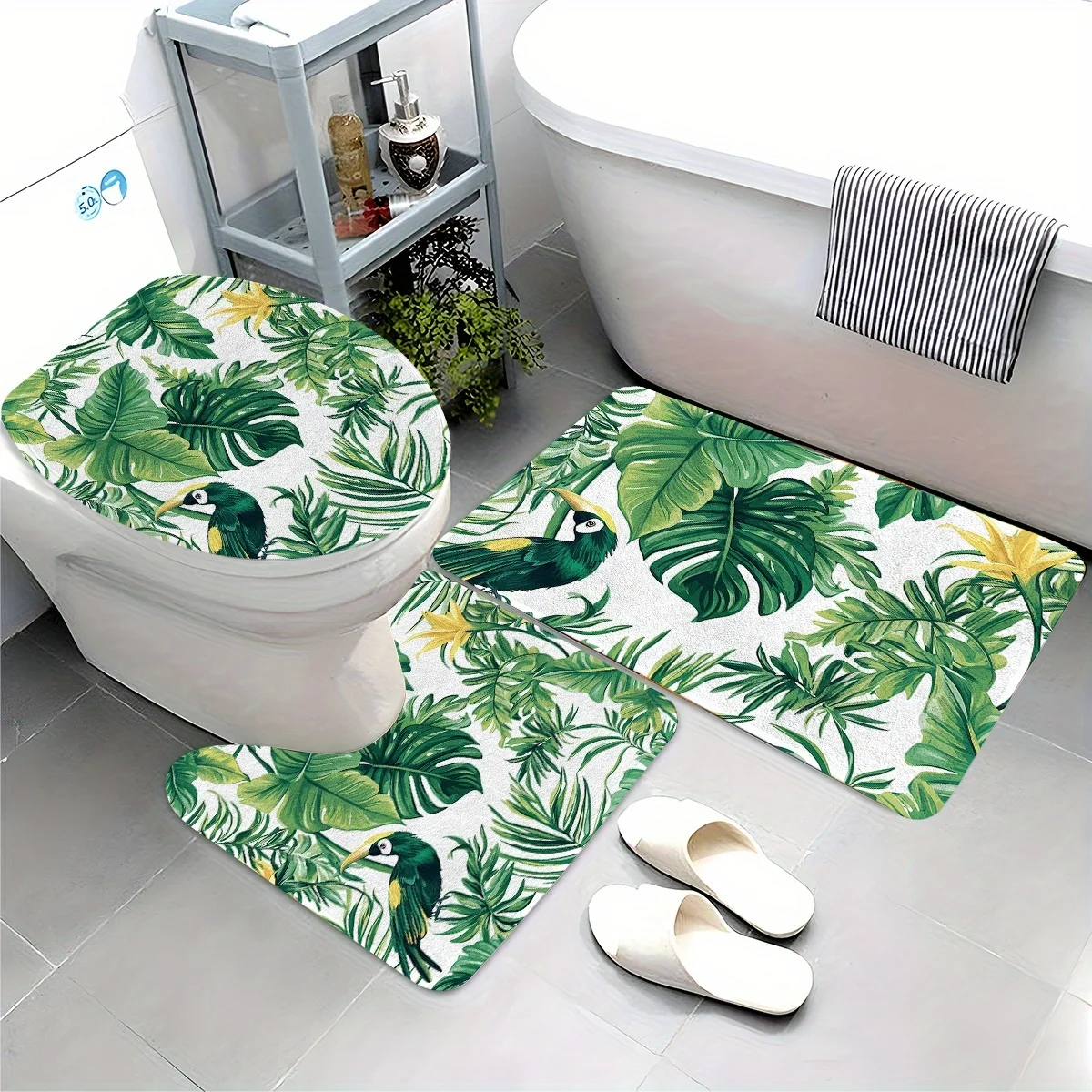 

3pcs Exquisite Rainforest-Style Pattern Design—Made of High-Quality Flannel, Soft, Comfortable, and Washable; Perfect as a Chris