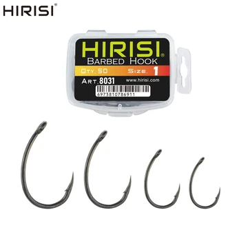 Hirisi 50 יחידות חכה מצופה PTFE מפלדת פחמן גבוהה עם חוג דייג עין אביזרים 8031