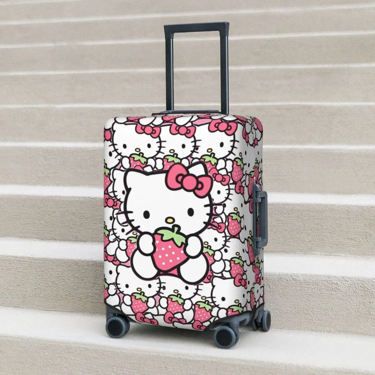 New Hello Kitty Cute Cartoon Suitcase Cover Business Protector Flight Strectch Luggage Case