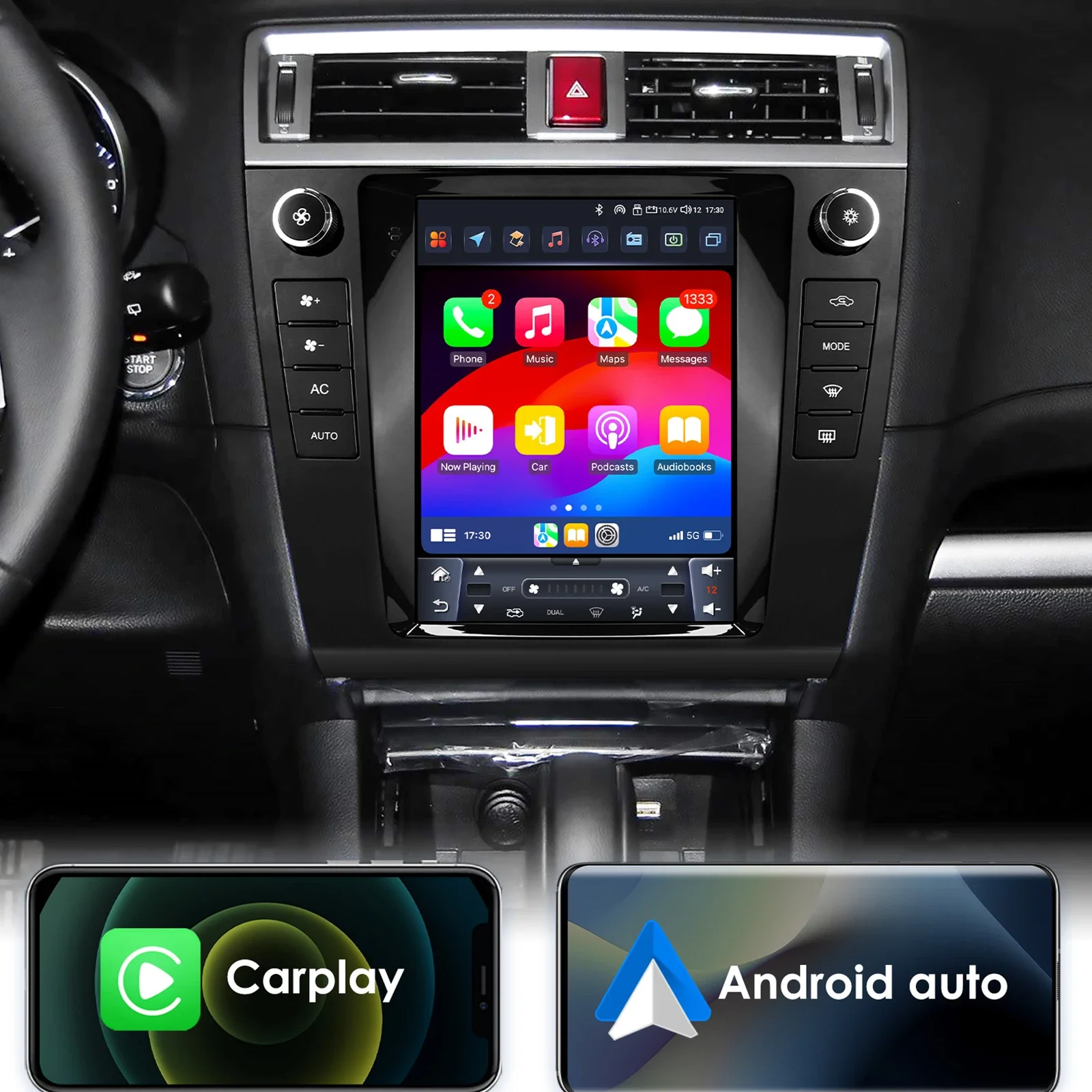 9.7 inch 4G LTE CarPlay Android Auto Car Multimedia PlayerFor Subaru Outback 2015 - 2018 GPS Navigation Stereo Head Unit WIFI BT