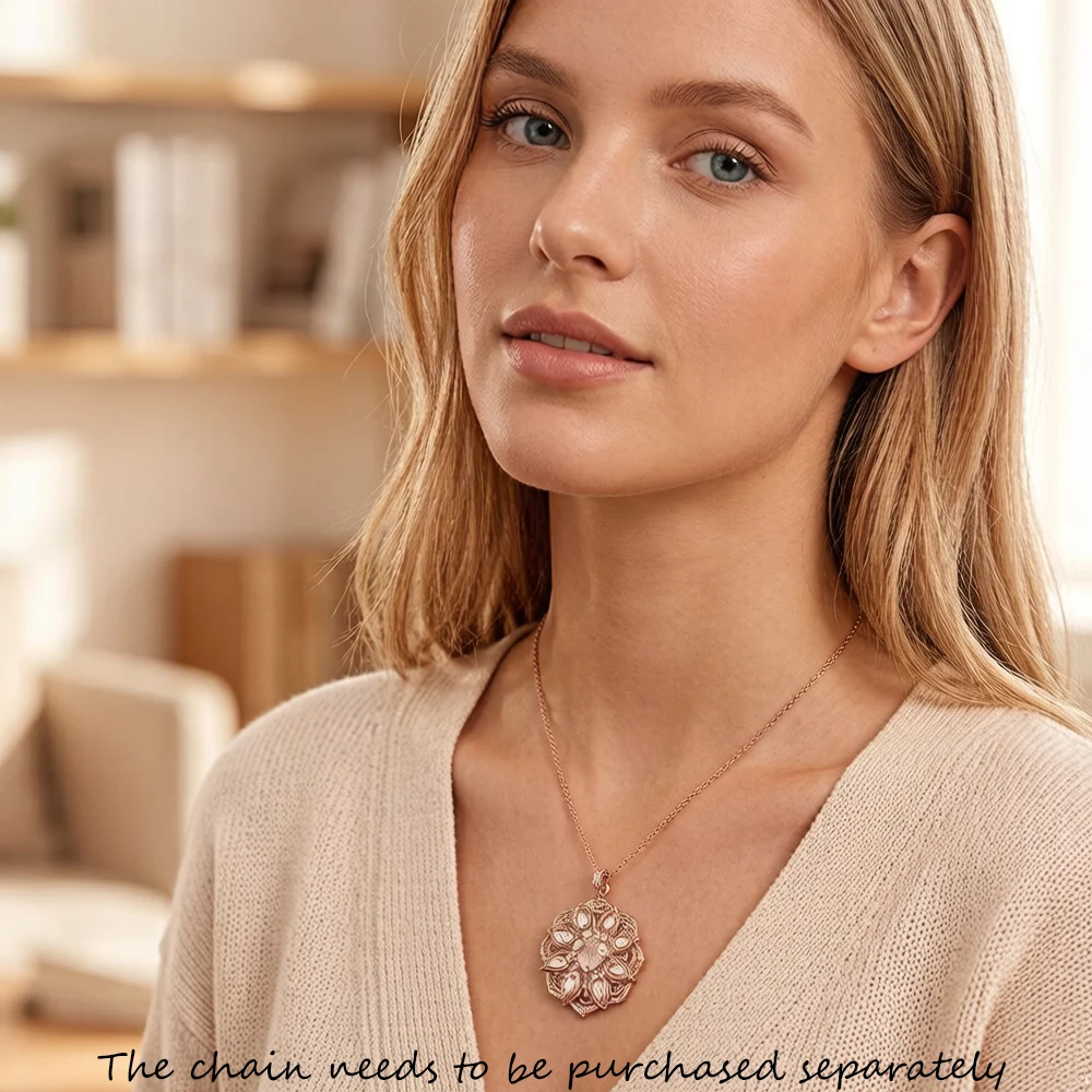 Pendant Pink Lotus Flower Fashion Jewelry Real 925 Sterling Silver Europe Style Accessories Gift For Women Girls