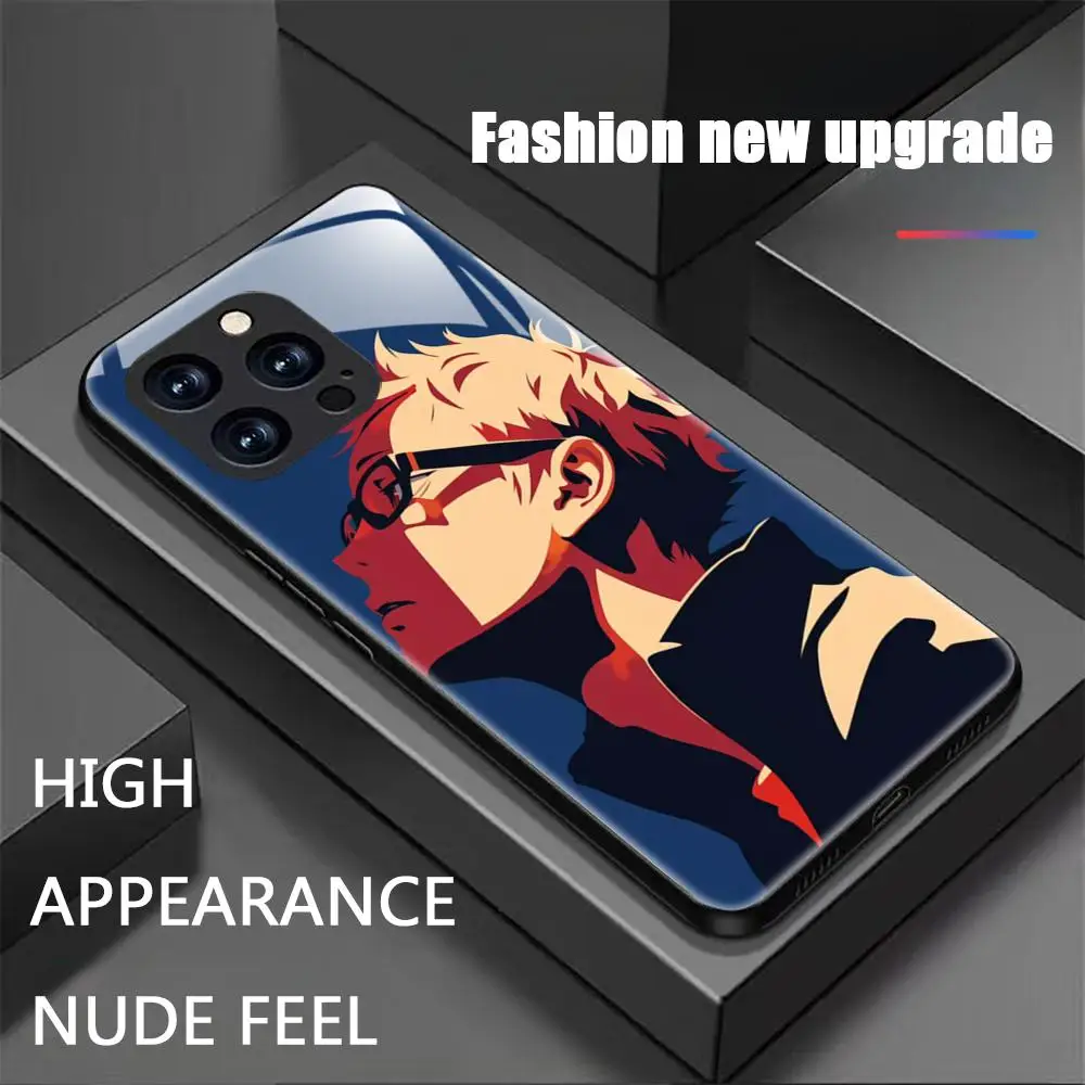 Tsukishima Kei Haikyu أنيمي جراب هاتف آيفون 16 15 14 13 12 11 X XR XS 8 Plus Mini Pro Max الزجاج المغناطيسي جراب هاتف