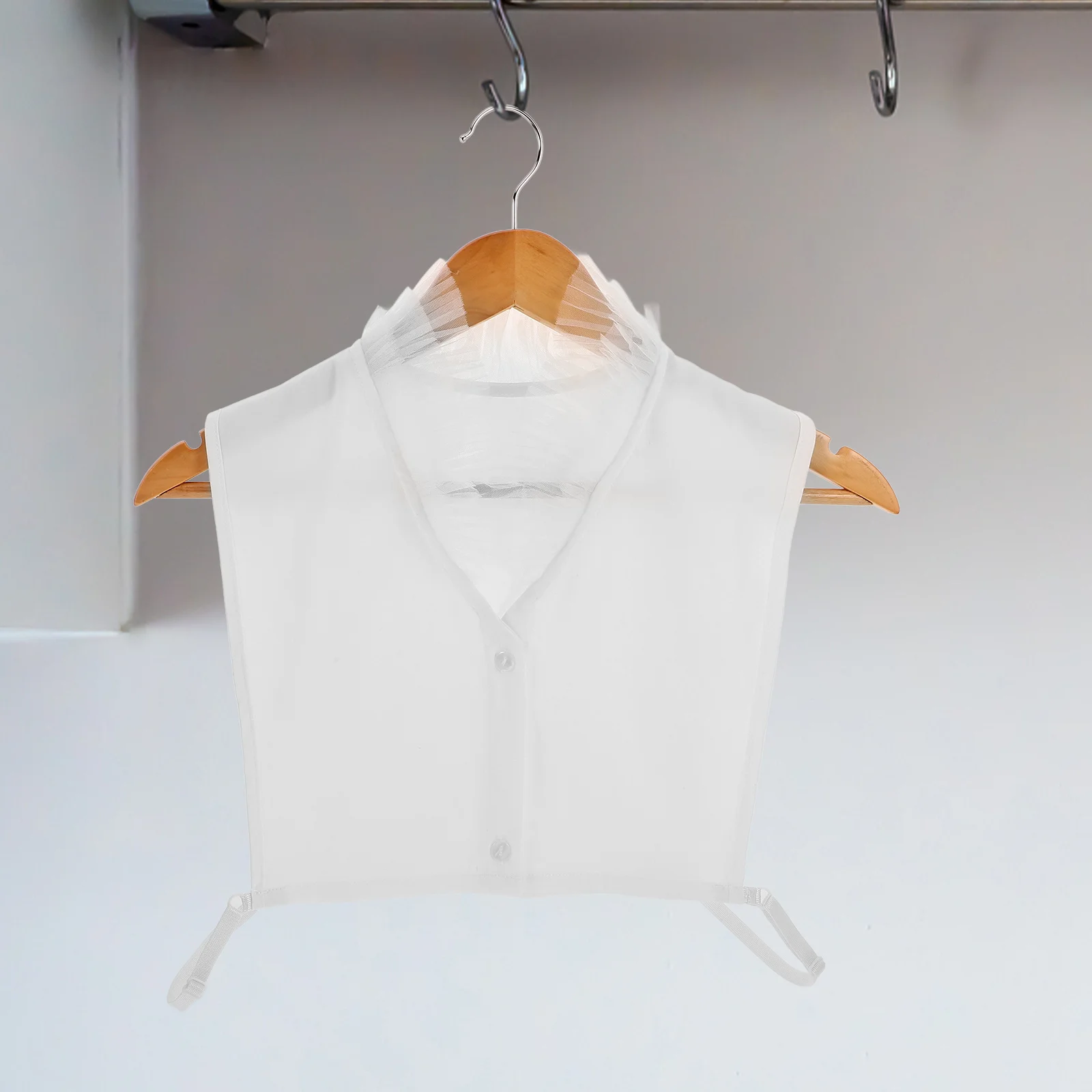 Camicetta mezza camicia finta floreale a forma di V Camicetta in chiffon staccabile con colletto alla coreana in pizzo da donna Accessorio a strati Abito caldo ed elegante