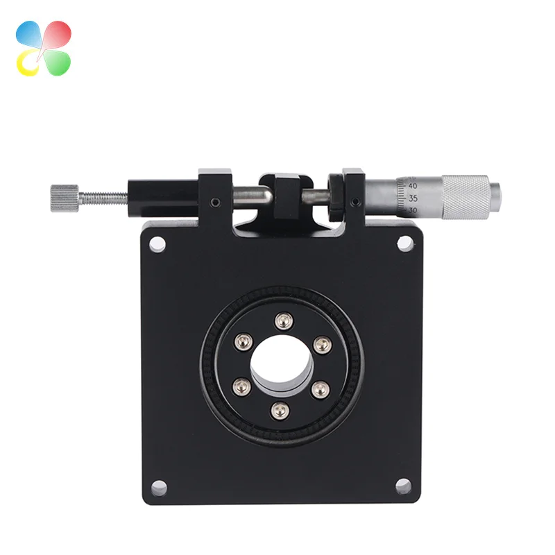 C&K Precise Positioning 60mm Rotary Stage Black Anodizing Micrometer Table Manual Rotation Stage for Optical Vision Inspection