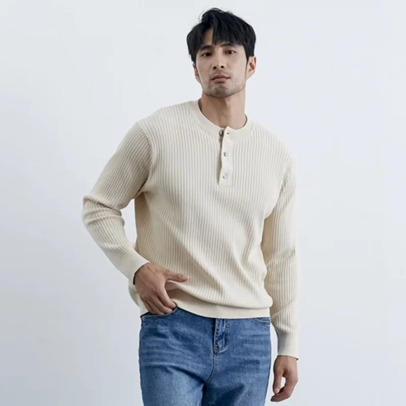 GIOIOMen's Knit Sweater，2025Spring New Loose Casual Thin Knitted Sweater，Base Layer Shirt，Fashion Men's Wear