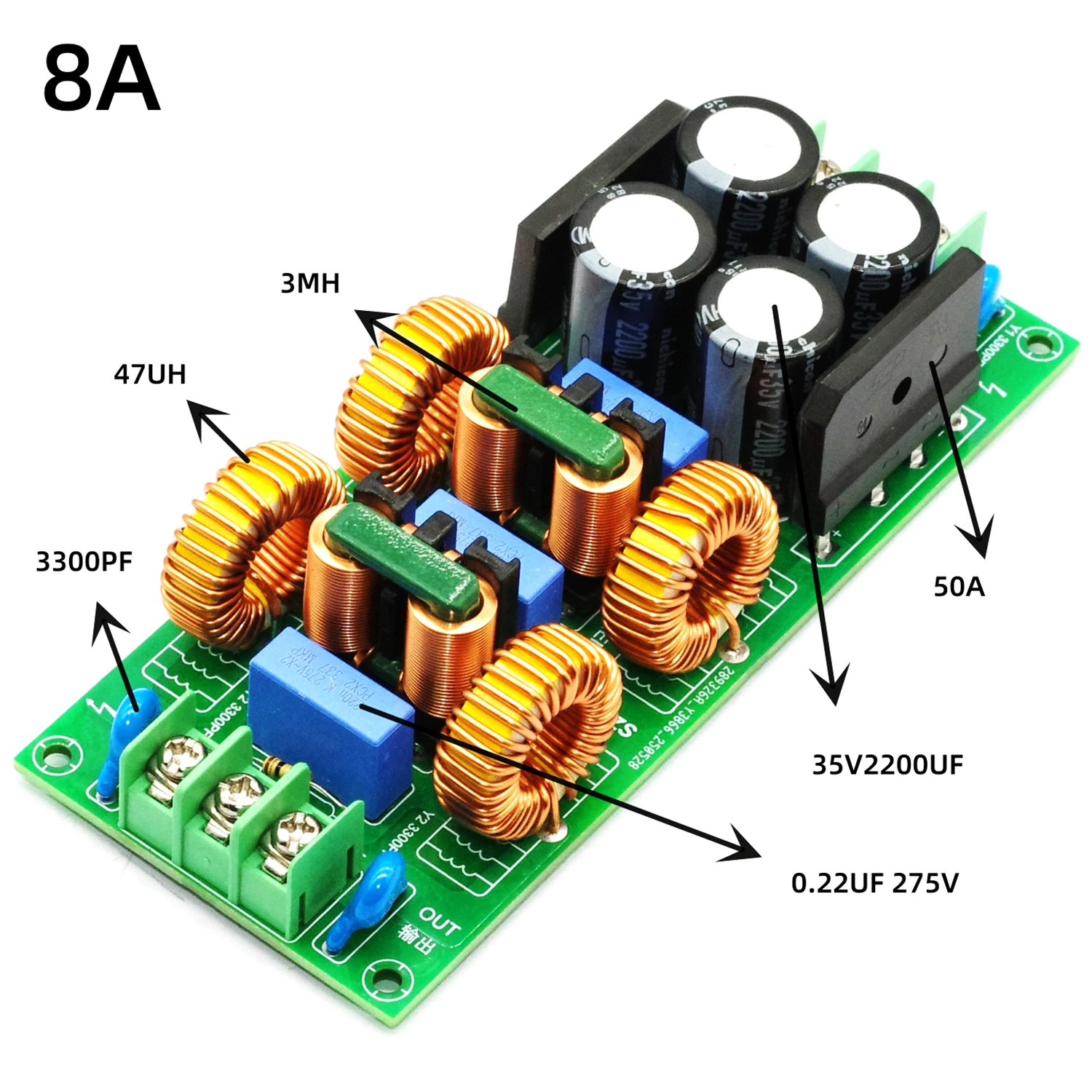 AC 110V -220V 5-Stage EMI Power Filter 8A 10A 15A EMC DC