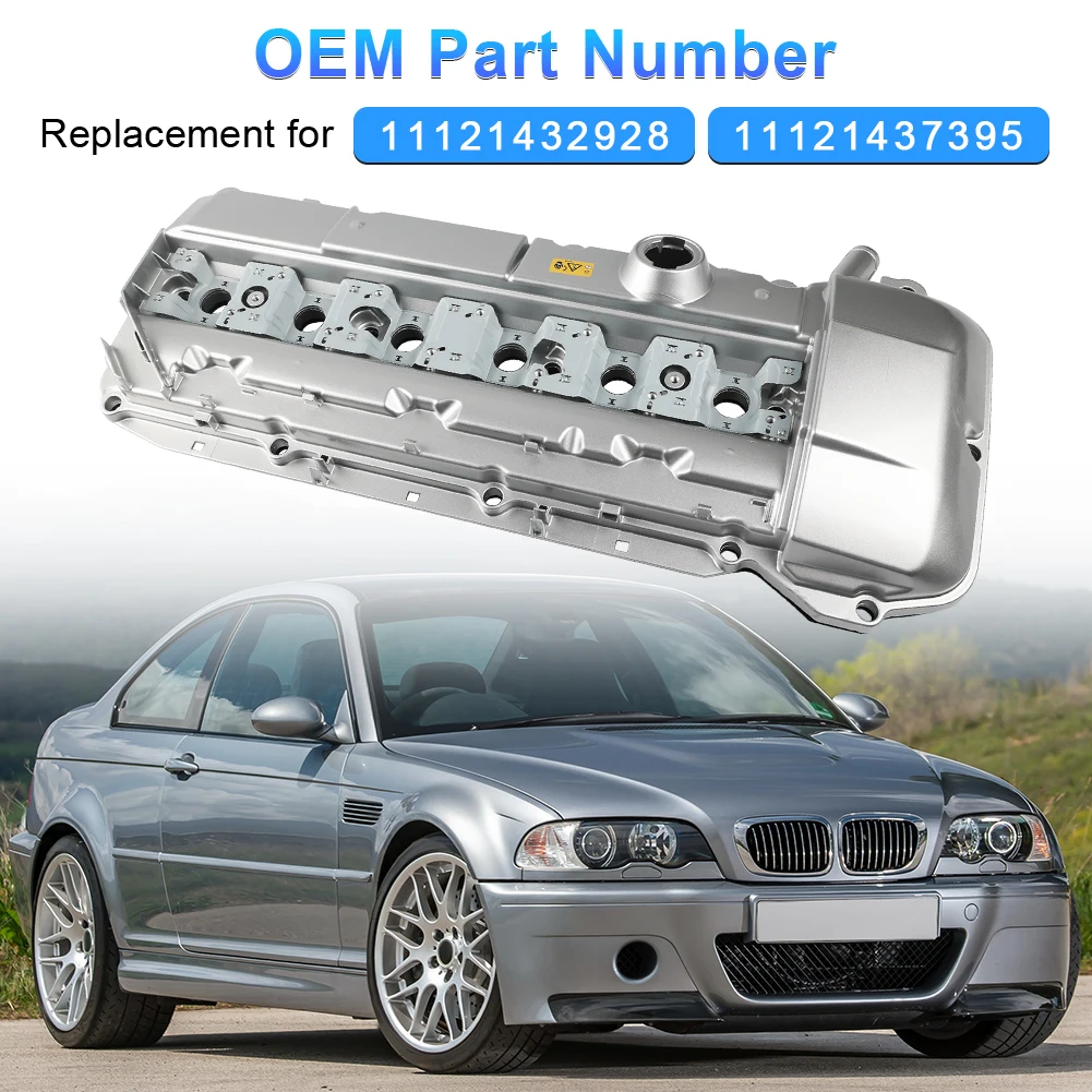 طقم غطاء صمام الألومنيوم لسيارات BMW E46 E39 E53 323i 325i 325Ci 328i 328C M52/M54 2.5L 2.8L 3.0L,11121432928, مع حشية ومسامير