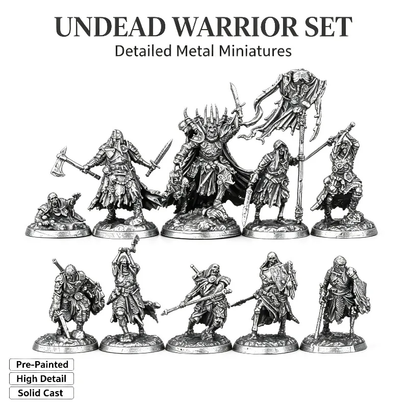 Cupronickel Craft Undead Soldier Dark Gothic Style Mini Figurine Desktop Car Decor Collection Ornament