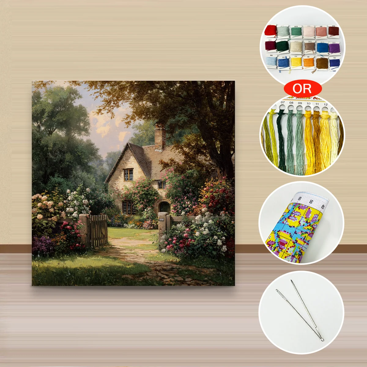 1 Stück 40x40 cm/15,74 Zoll, 11Ct/14Ct Kreuzstich-Set, DIY-Valentinstagsgeschenk, Stickerei-Set für Festivals, Porträts – Detail 3
