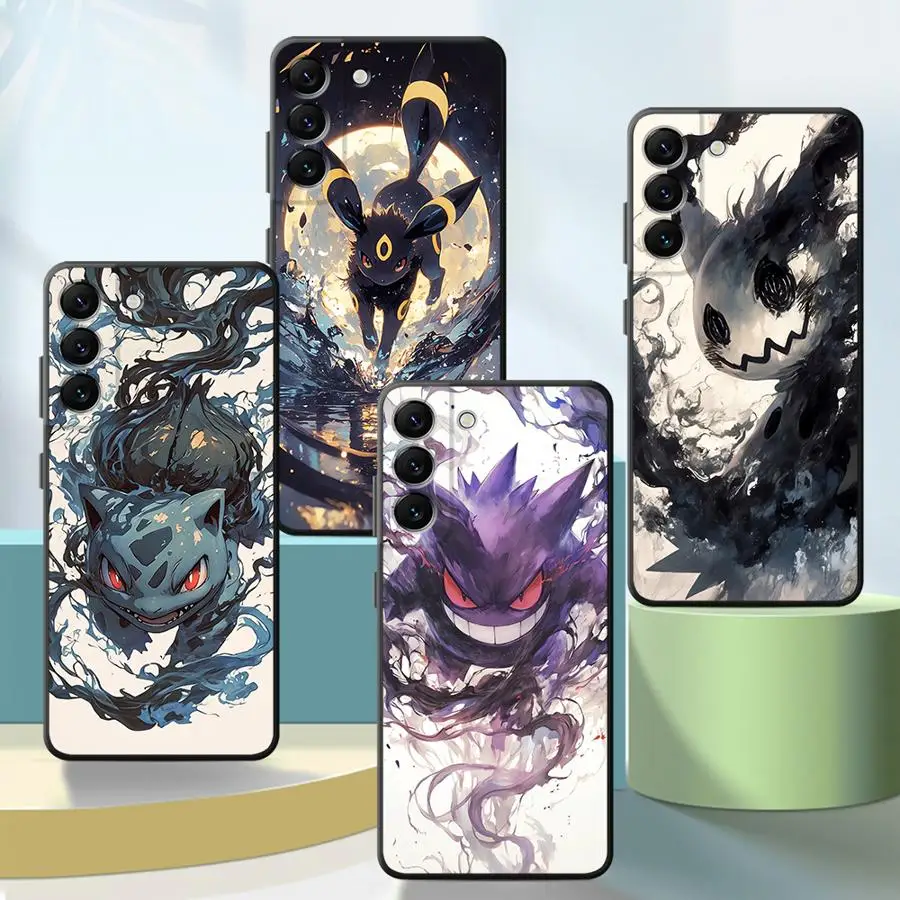 حافظة لهاتف سامسونج جالاكسي A54 A52 A14 A53 A23 A71 A34 A51 A33 A21s A32 A15 A22 A55 A24 غطاء هاتف أنيمي بوكيمون G-Gengar