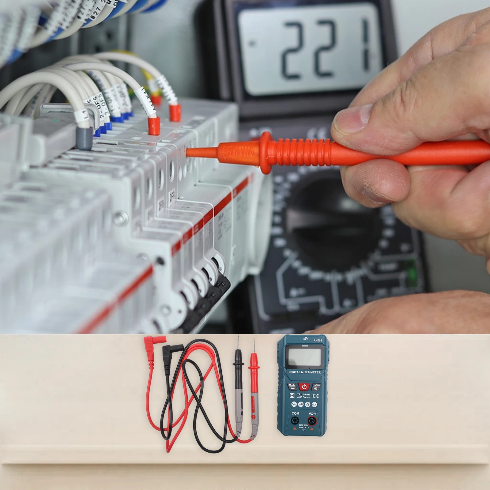 1-3 Cm AC DC Tester Multimeter With Audible Alarm Automatic Voltage Detector Audible Alarm Feature Backlit LED Display