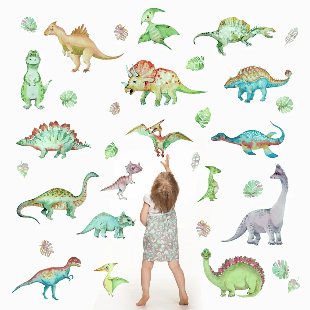 Glow Dinosaur Wall Decal Glow Cartoon Animal Fluorescent Decal Sticker Children's Room Bedroom Decoration Sticker