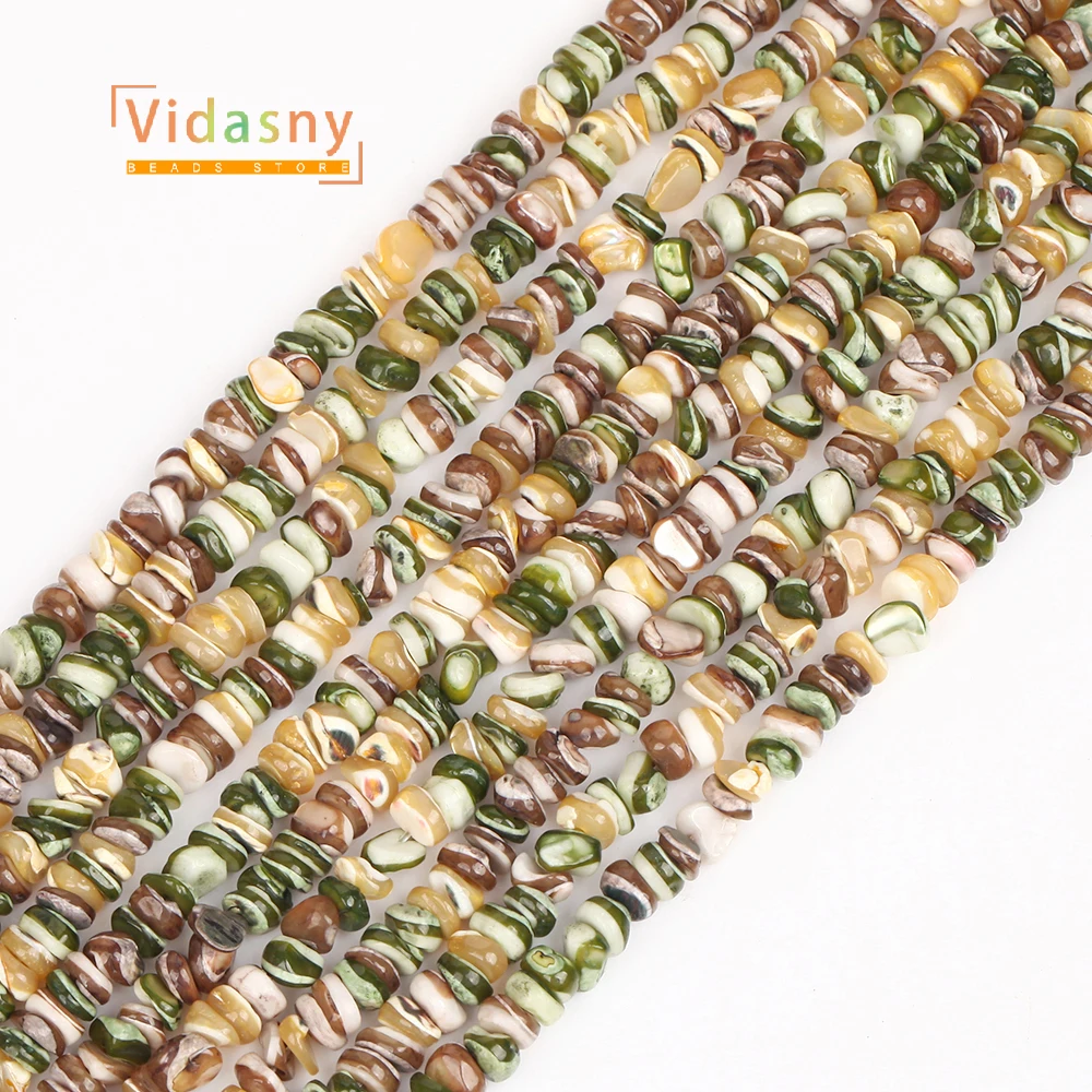 5mm Natural Shell Dark Multicolor Medium Hole Round Beaded Beads For Jewelry Making Diy Necklace Accessories Loose Beads 15inch
