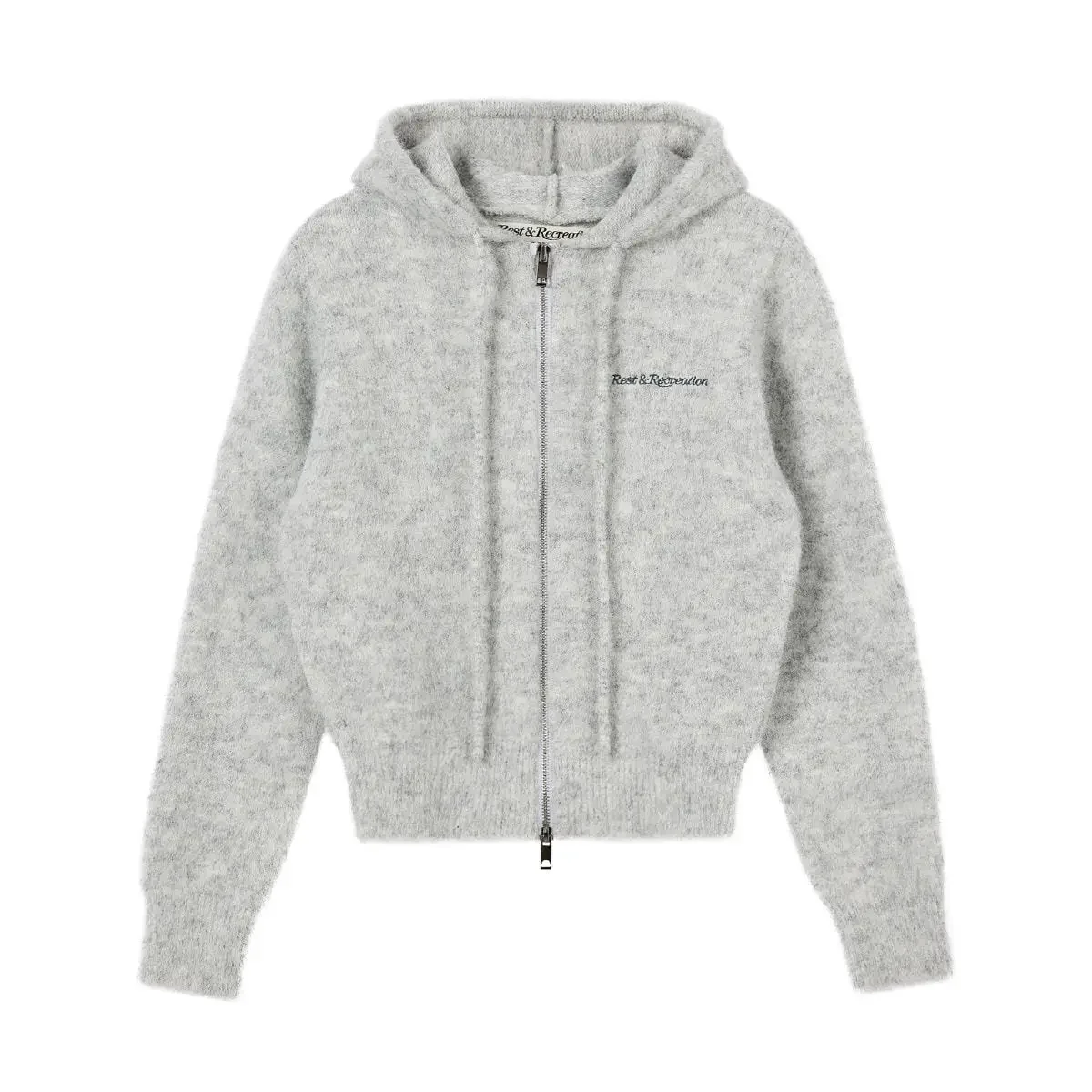 

Rest and Recreation Womens Coat Embroidered Zip Up Hooded Cardigan Sweater Jacket Casual Knit Coat for Daily Wear