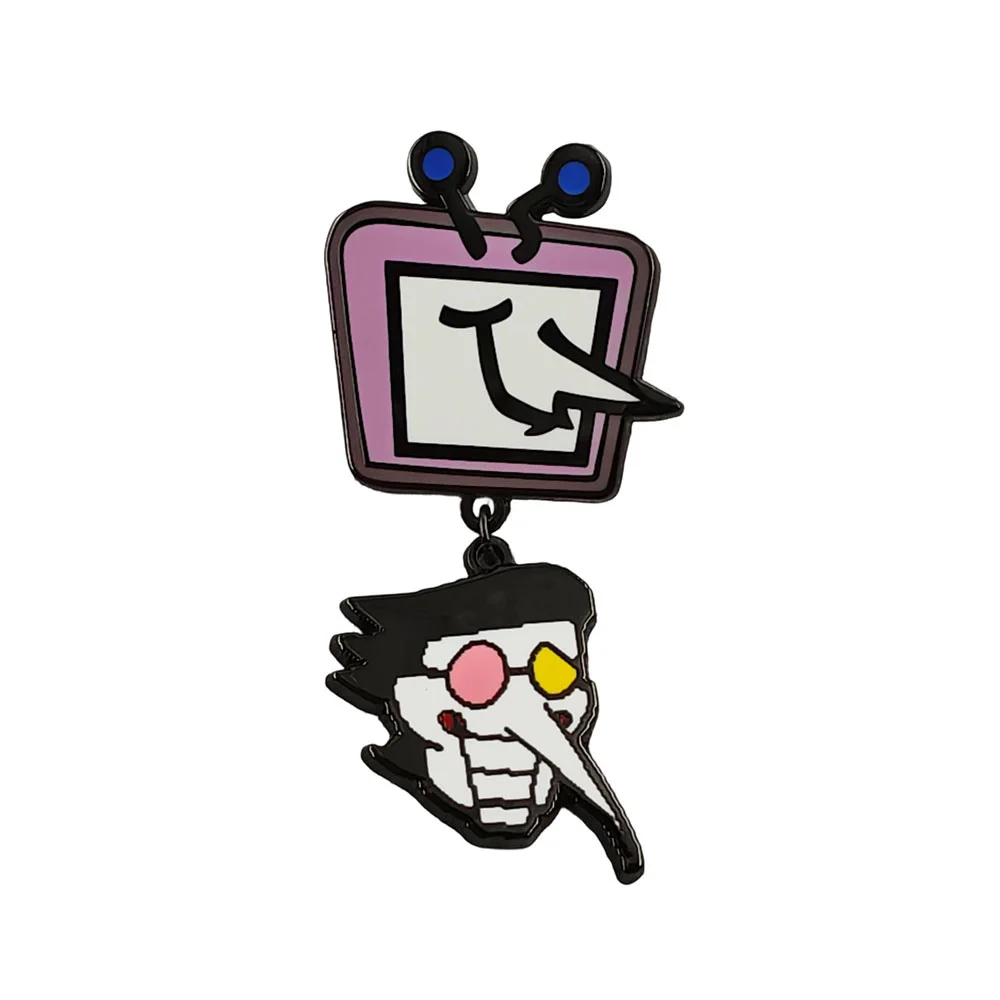 Deltarune Spamton Brosche Lustiger TV-Kopf Mike Emaille-Pin Spiel-Fans Cosplay Kostüm-Accessoires Metall-Abzeichen Dekoration Schmuck Geschenk