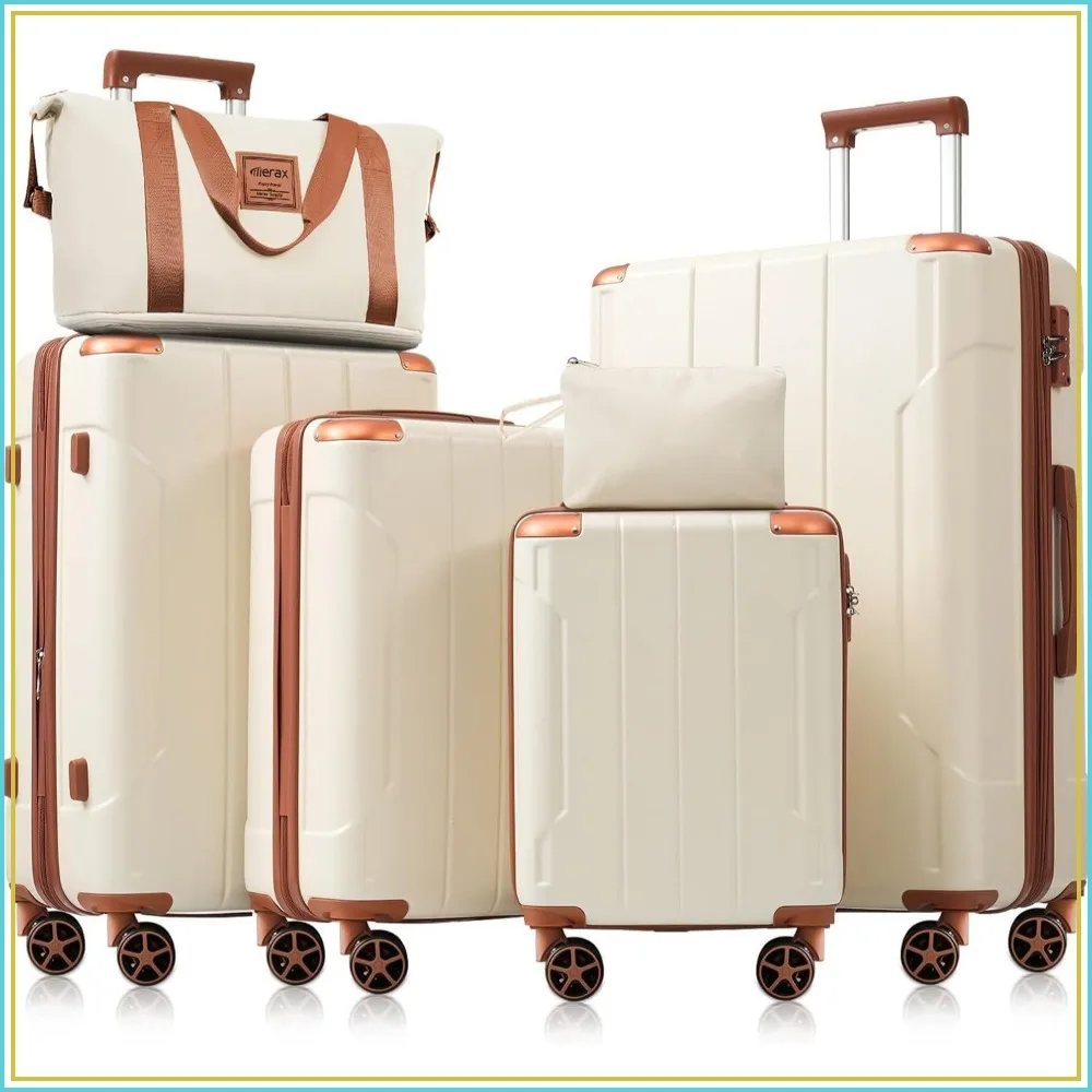 6-Piece Expandable Spinner Luggage Set with TSA Lock