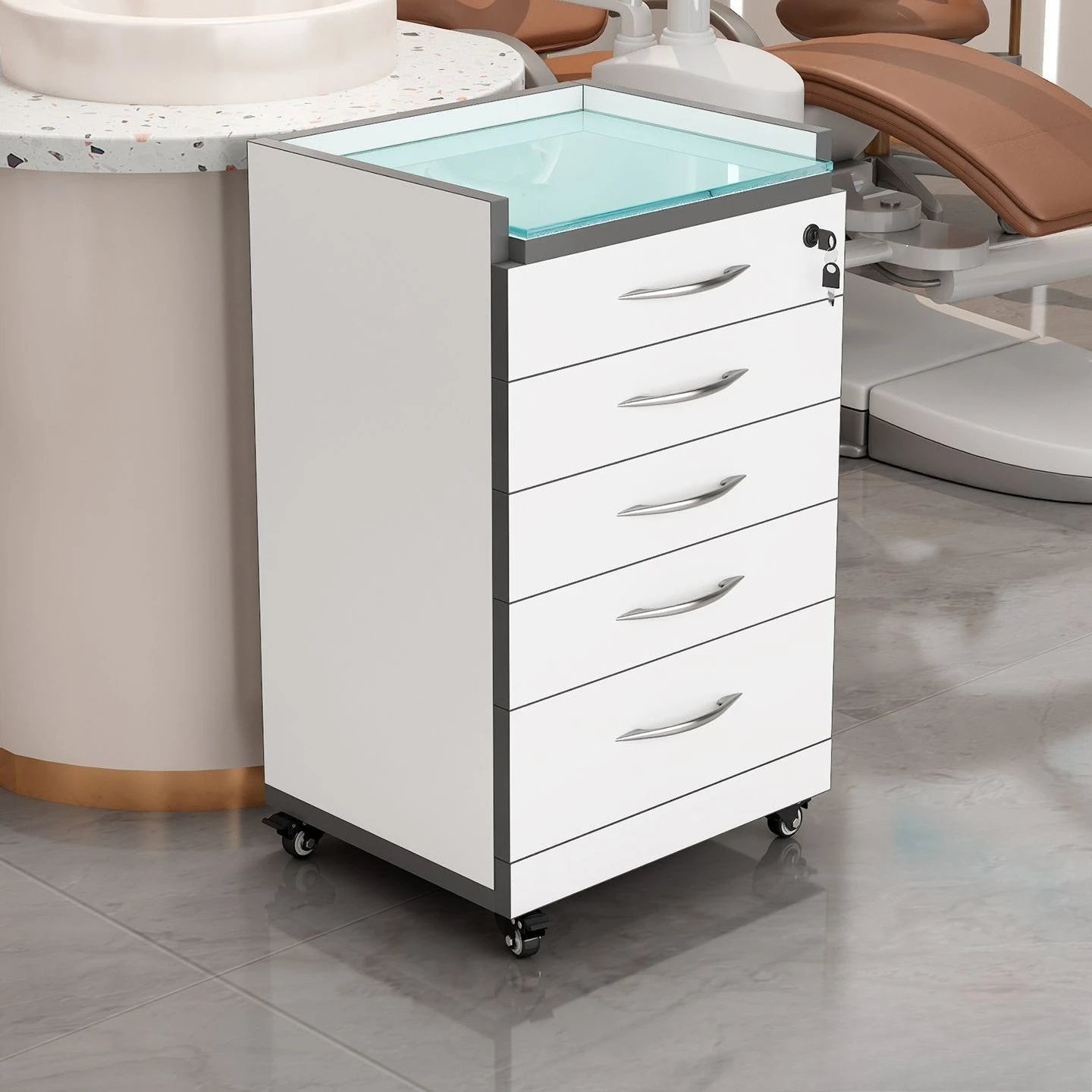 Dental Mobile Side  Stomatology Clinic Multifunctional Side Clinic  Thickened Drawer