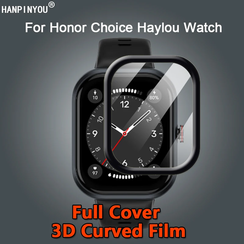 Screen Protector For Honor Choice Haylou Watch SmartWatch Clear Full Cover 3D Curved Plating Soft PMMA Film -Not Tempered Glass