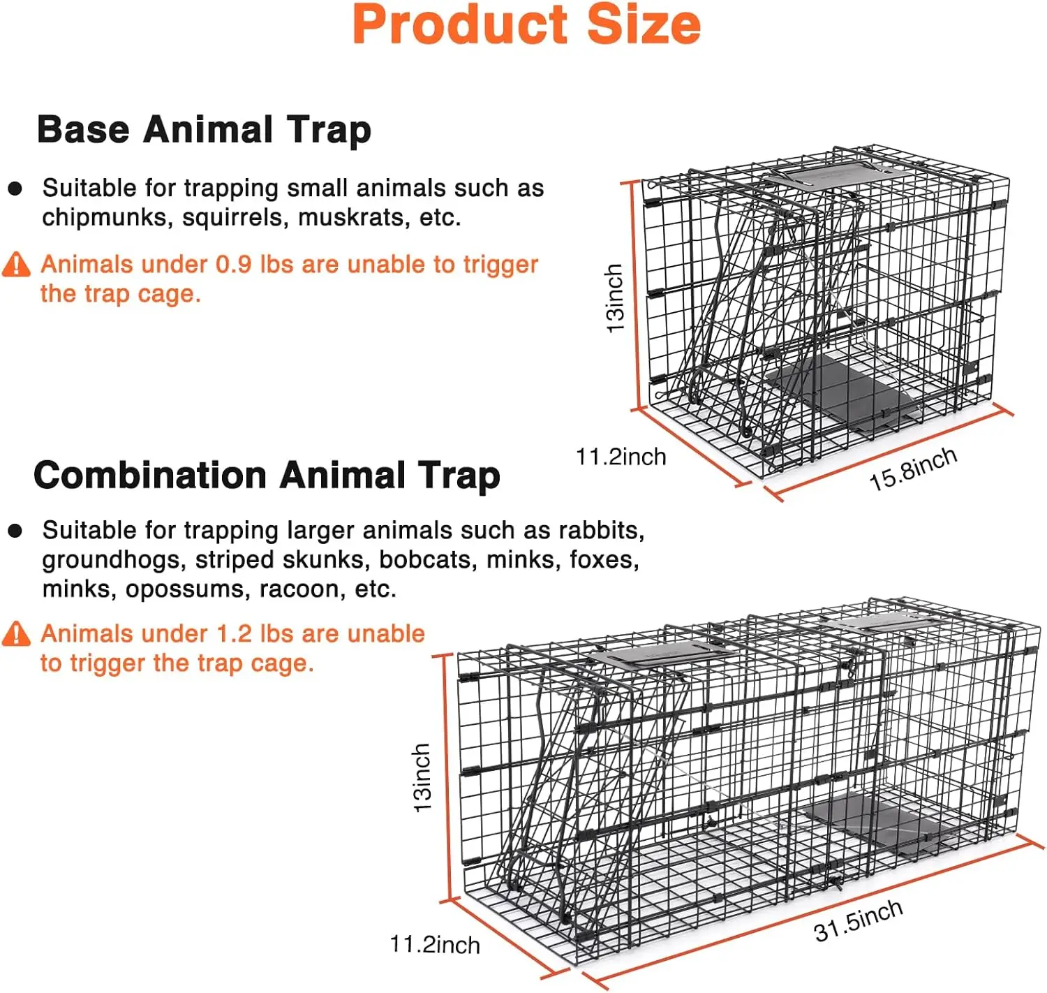 Live Animal Trap Cage, 32