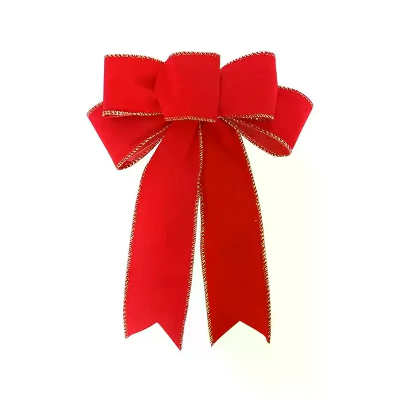 الأحمر عيد الميلاد الشريط الانحناء شنقا الزينة Bowknot هدية شجرة عيد الميلاد الحلي عيد الميلاد حزب ديكور السنة الجديدة #5