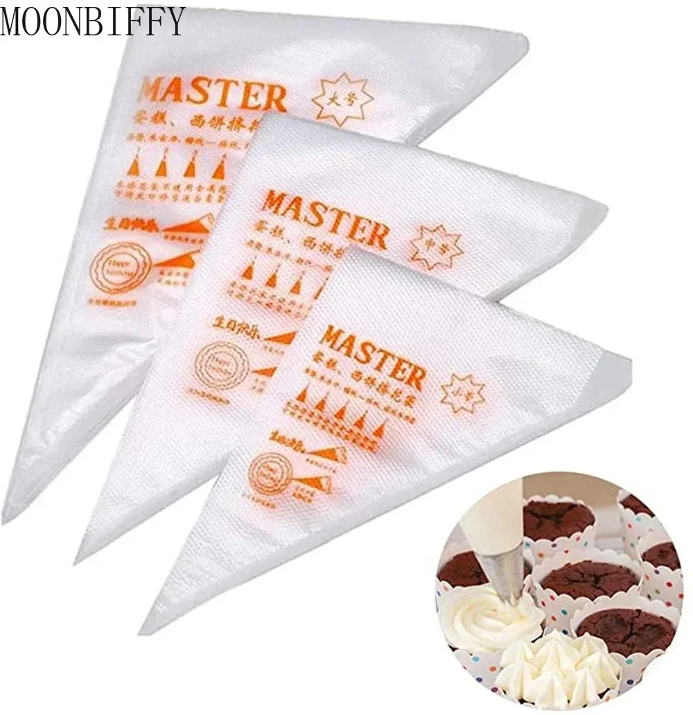 Bolsas desechables para pastelería, accesorios de cocina para repostería, diseño de pasteles, herramientas de decoración, 100 piezas