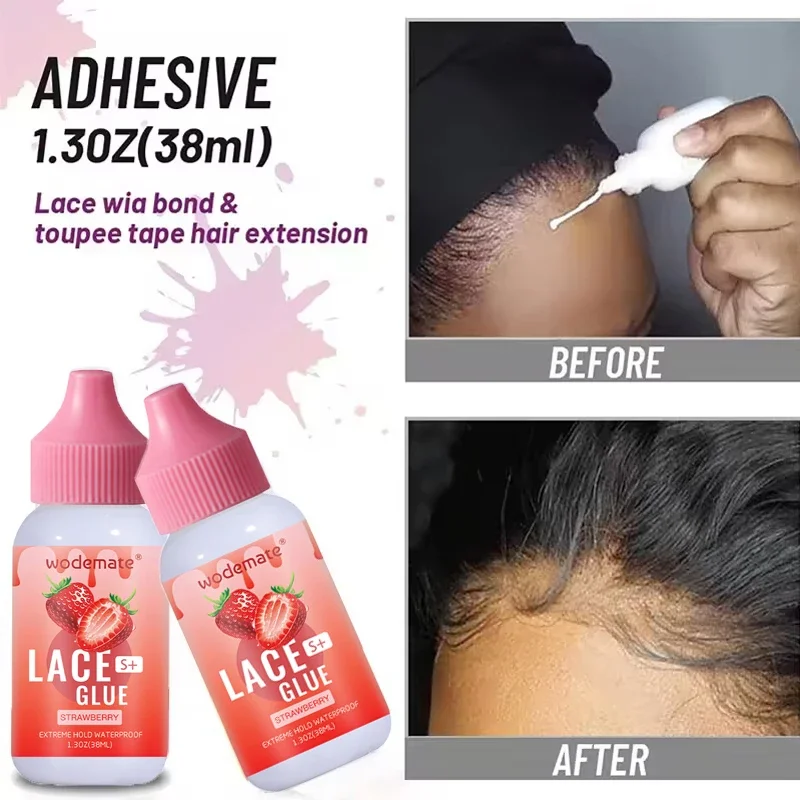 Watermelon Scent Lace Glue Adhesive Extreme Hold Invisible Hair Glue Strawberry Scent Lace Wig Glue Melting Spray for Wigs