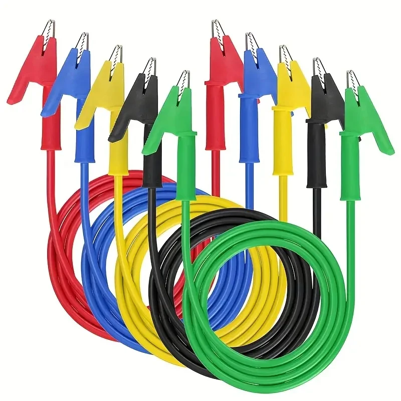 2/5 Stück Doppel-Krokodilklemmen-Testkabel 1M Multimeter Elektronisches Testwerkzeug P1024 PVC+ Kupfermaterial