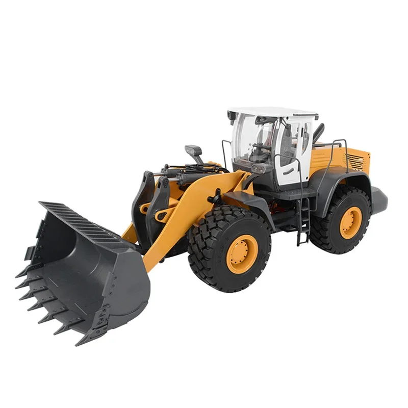 New 870K loader 1/14 RC hydraulic loader model configuration light and sound group metal wheel loader model toy