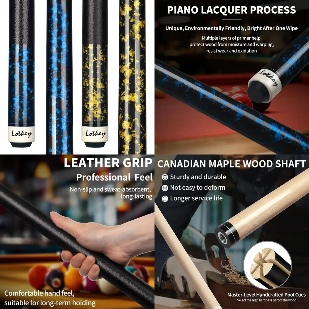 

58 бильярдных киев, 18-21 унция, из твердого клена, профессиональный набор для 1-4 игроков, идеально подходит для домашних барных бильярдных столов