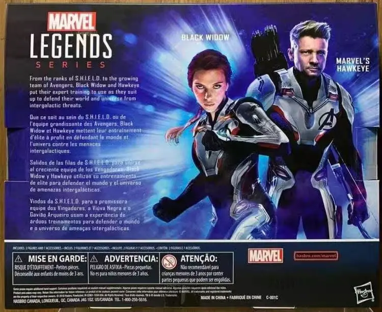 Figura de Anime Original de Hasbro MARVEL LEGENDS, Hawkeye y Black Widow, Modelo de Juguete Coleccionable