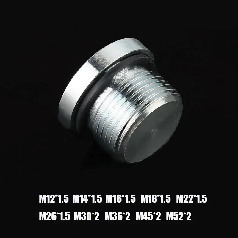 Metric M8~60X1.5mm Male Threaded ED Nut Ring Sealing Plug Hex Socket Flange Plug Seal Pipe Oil Plug Washer Plug Cap