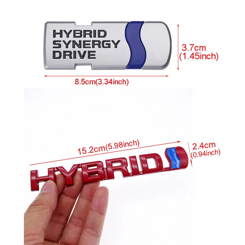 3D HYBRID Car Logo Stickers Refitting Metal Emblem Badge Decal Auto Accessories For Toyota Prius Camry Crown Auris Rav4 Corolla