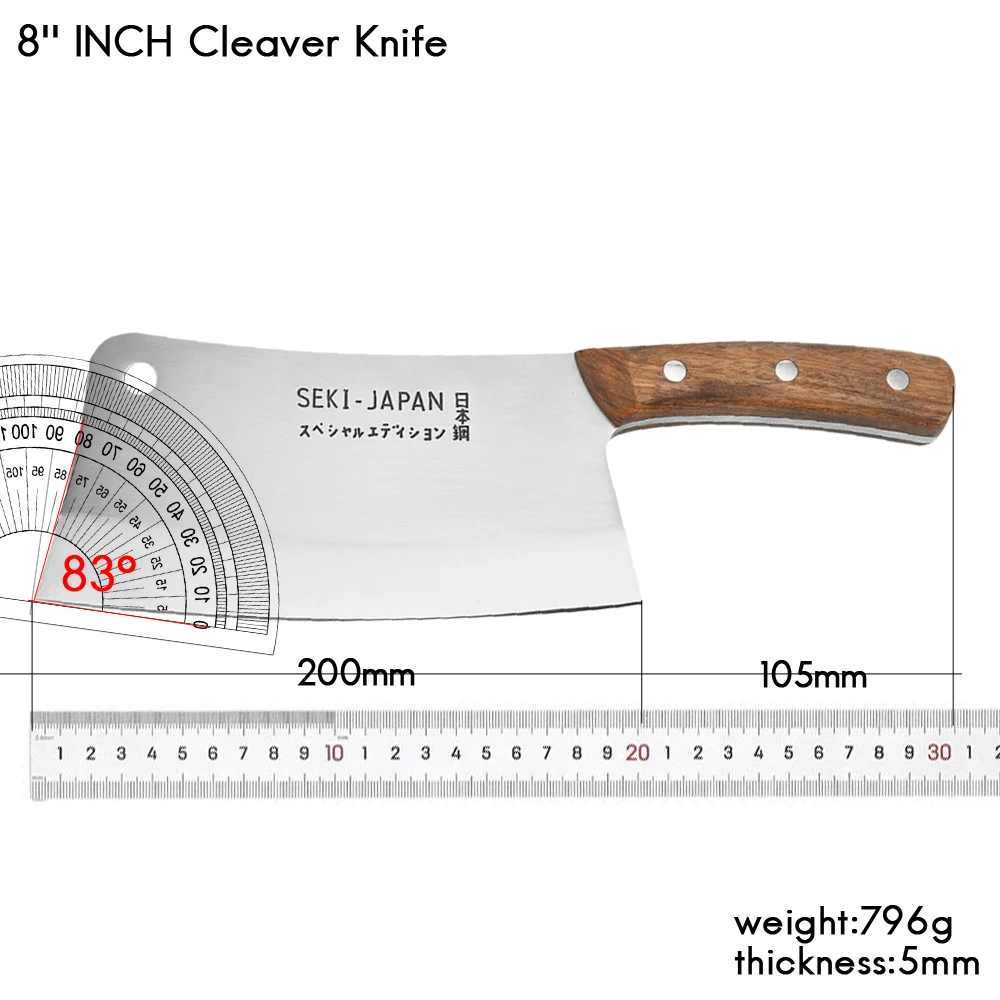 RZD Bone Cleaver acciaio inossidabile stile giapponese 5mm spessore macellaio Chopper affettare Micing Fish Kitchen Pro chef coltello strumenti