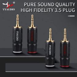 YYAUDIO 3.5mm Plug 3 Pole Stereo Male Jack Gold-Plated Pure Copper For Equipment With 3.5mm interface DIY Solder Adapter