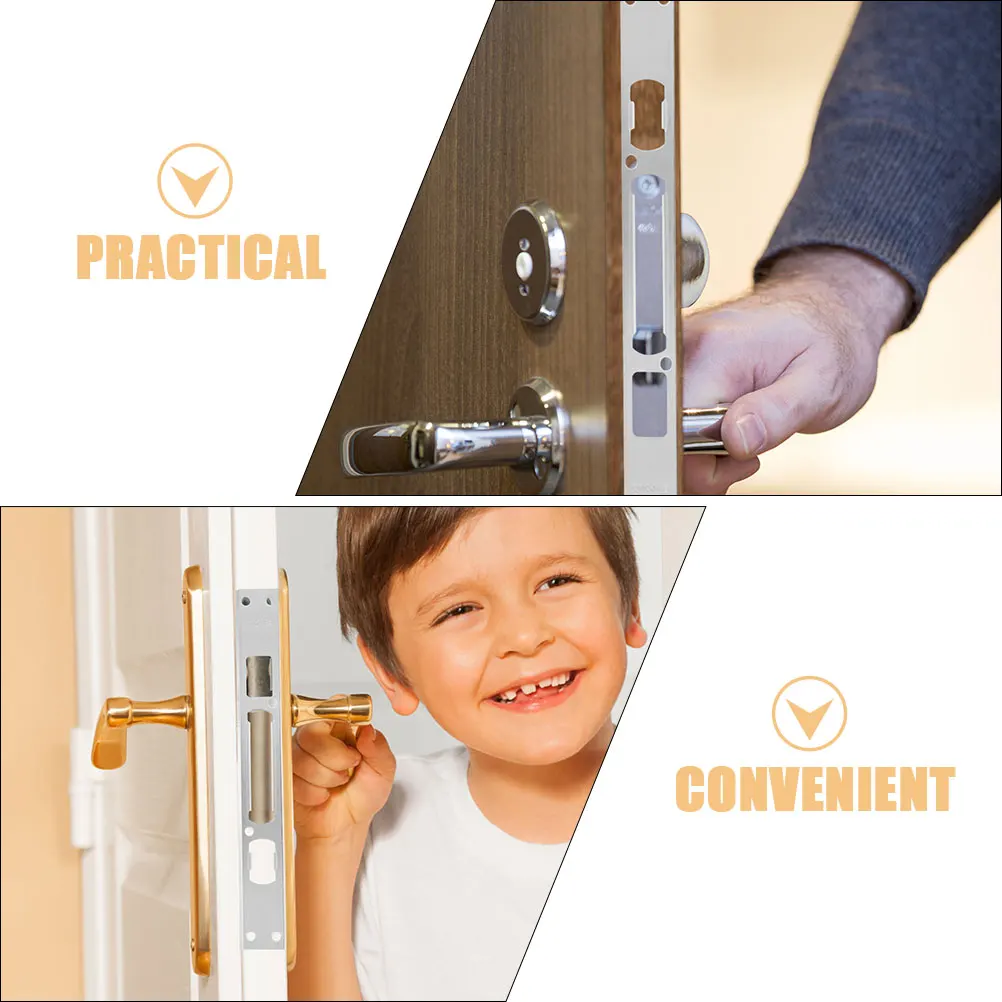 

4pcs Stainless Steel Strike Reinforcement Plate Latch Plate Front Door Security Hole Filler Cover For Home Garage Door Exterior