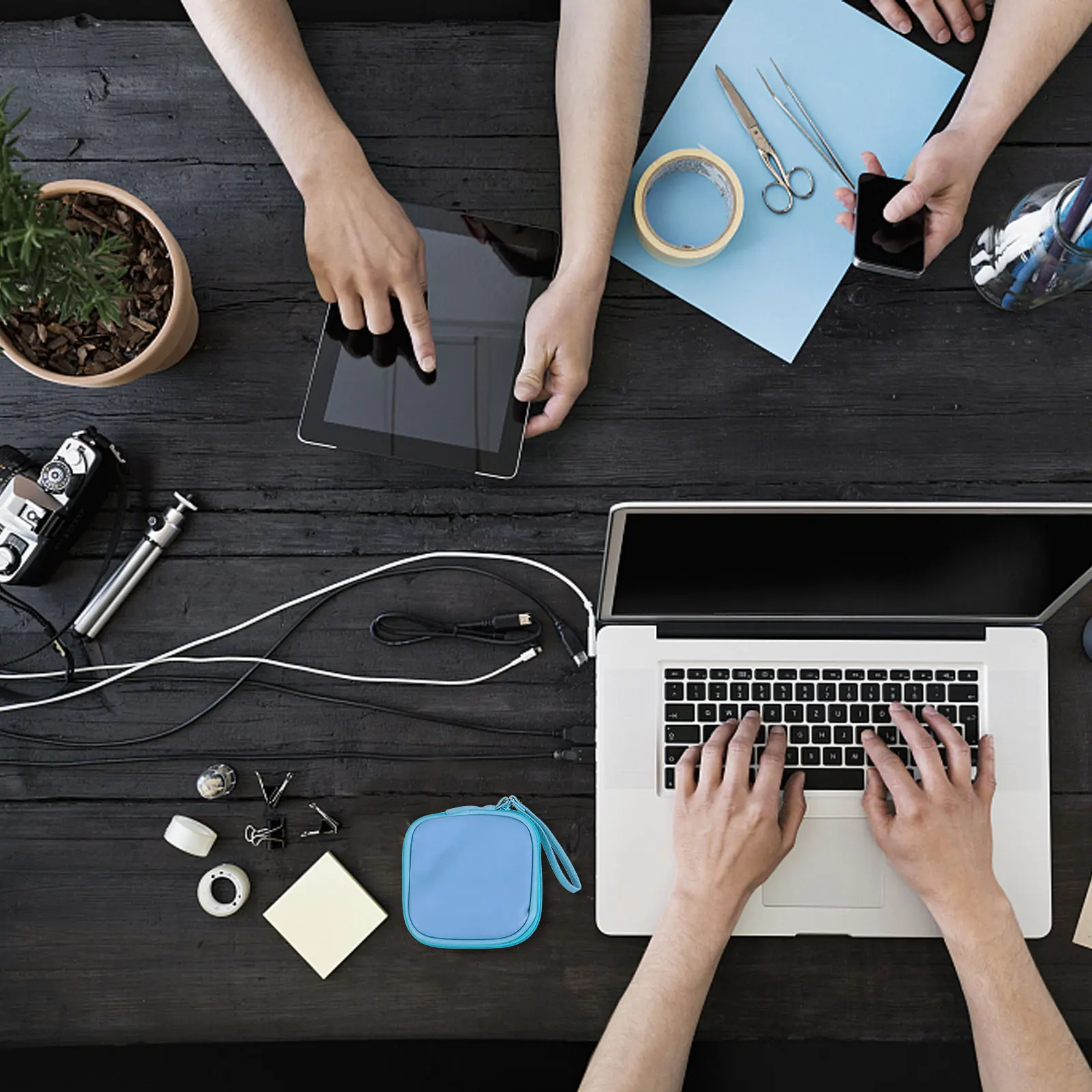 

1Pc Stylish PU Earphone Storage Pouch Portable Carrying Case Data Cable Organizer Bag