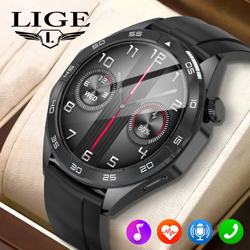 

LIGE Smart Watch Men Outdoor Sports Fitness Siri Dial Bluetooth Call Bracelet Heart Rate Tracker Huawei AMOLED HD Smartwatch NFC