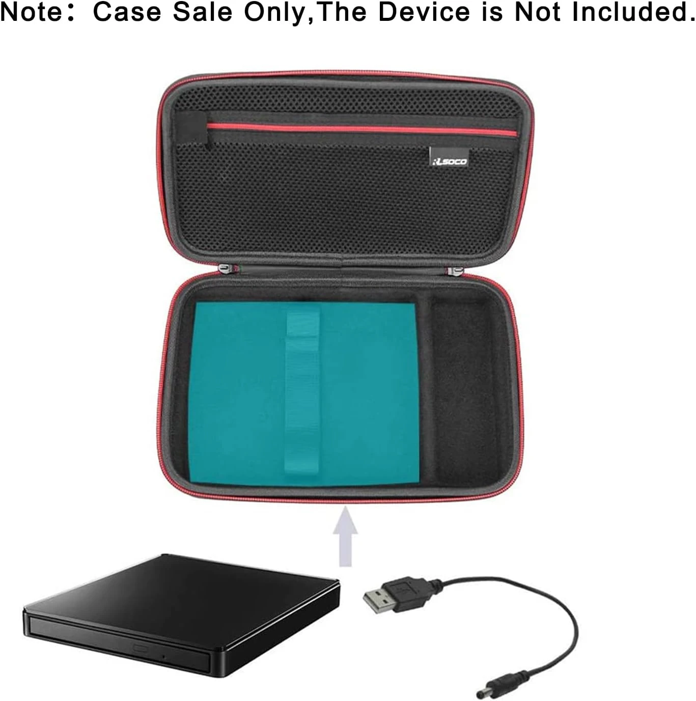 Hard Case for CD/DVD External Drive Burner Reader Writer Player, Fits for Reader Drive up to 17cm x 15cm x 3.5cm