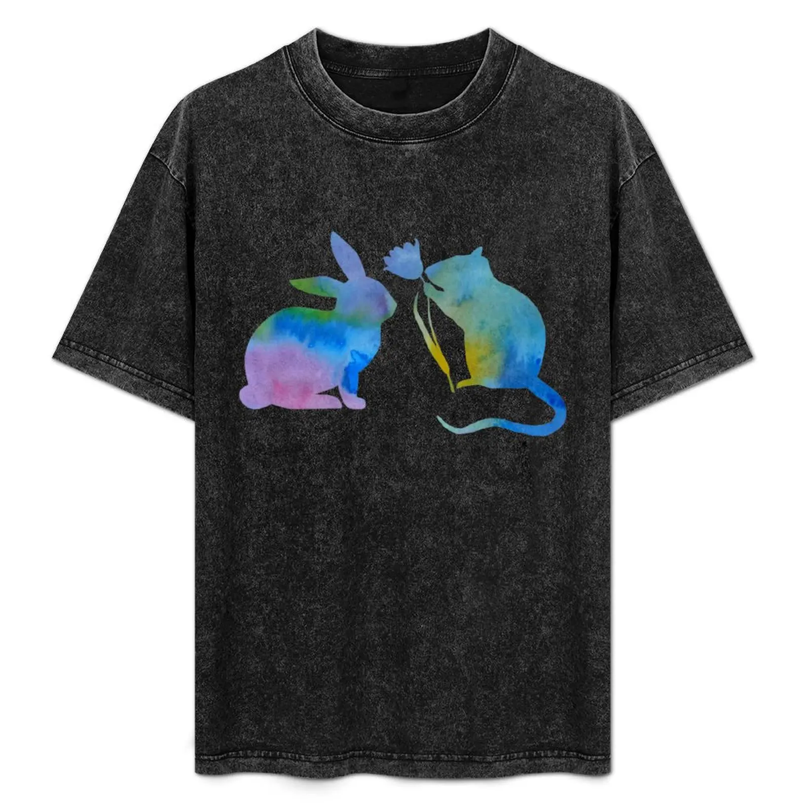 

Rat and rabbit T-Shirt Casual Breathable Short Sleeve Top
