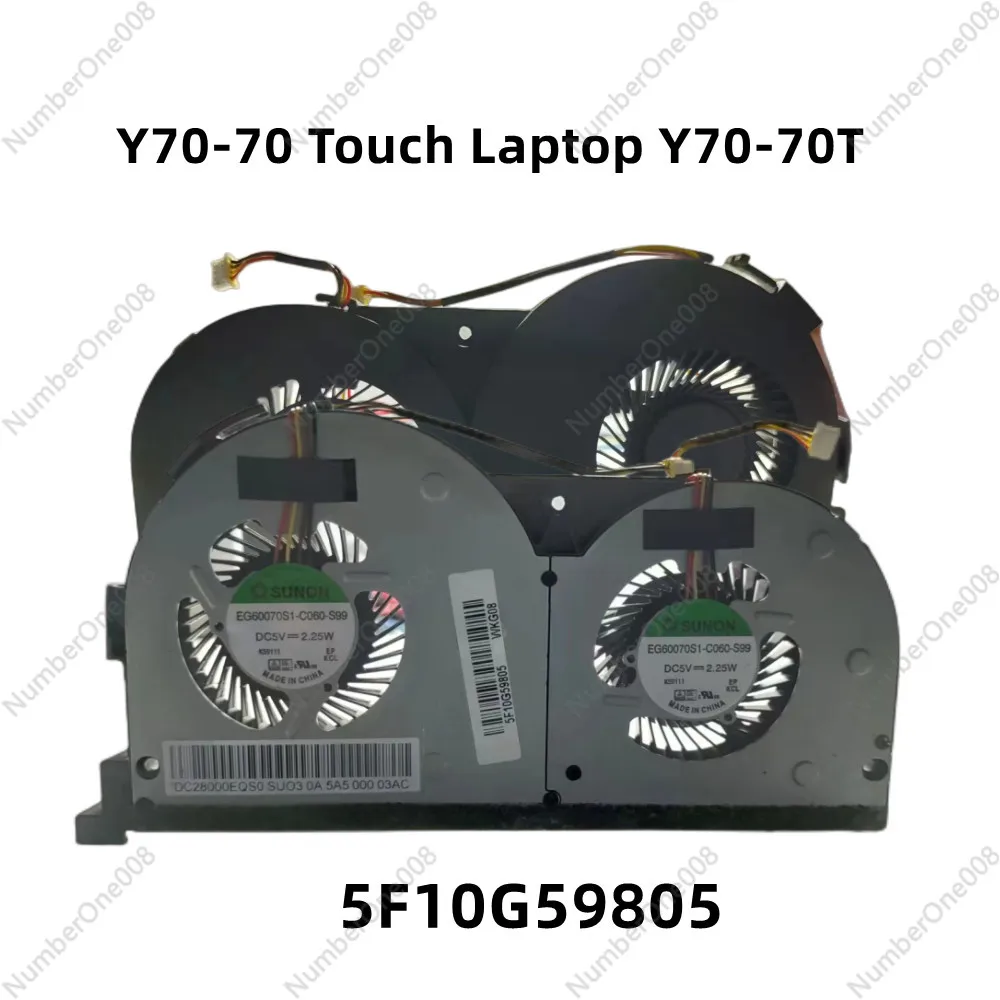 

NEW For Lenovo Y70-70 Touch Y70-70T Laptop CPU Cooling Fan Cooler Radiator 5F10G59805 EG60070S1-C060-S99 DC5V 2.25W DC28000EQS0