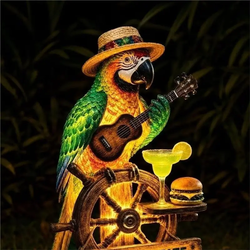 Simple Operation Guitar Parrot Light Party Scene Style Decoration Ornaments 20Cm Sense Of Sophistication