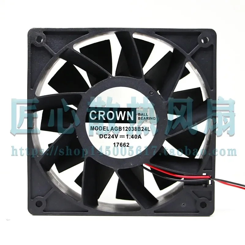 New Original CROWN AGB12038B24L DC 24V 1.40A 12cm Violent Wind Fan for Electronic Equipment