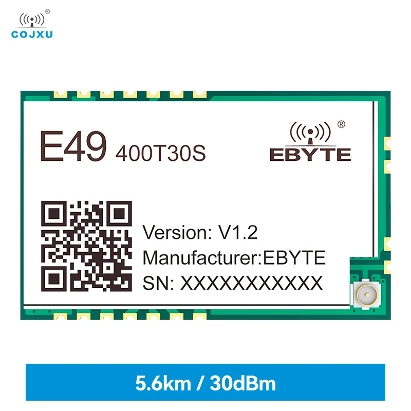 

Wireless Data Transmission Module 433MHz COJXU E49-400T30S 30dBm IPEX/Stamp Hole Low Power Consumption Wireless Module