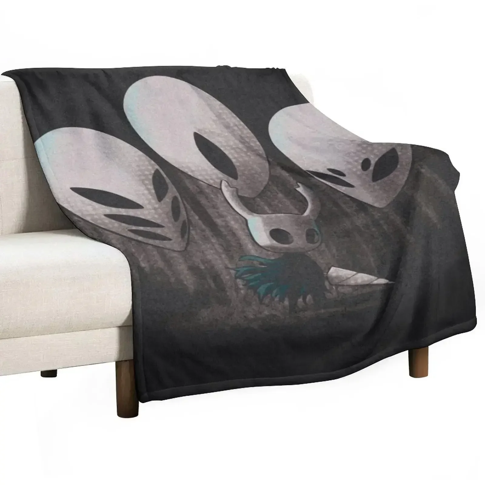 

The Knight from Hollow Knight Ready to Fight Throw Blanket Stain Resistant Cozy Warm Blanket